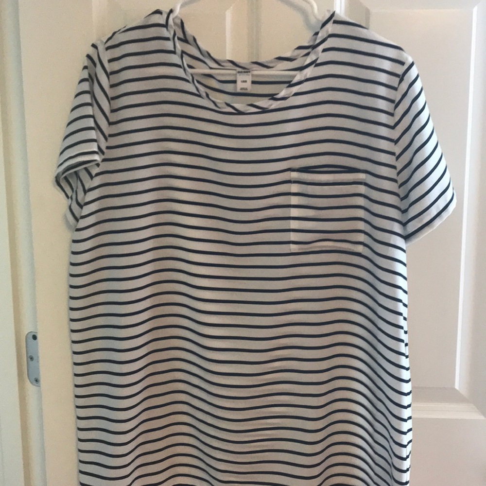 Striped blouse short sleeve